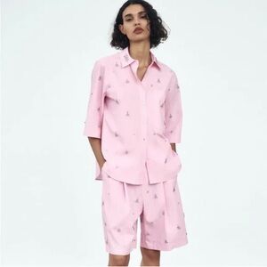 ZARA JEWEL POPLIN SHIRT